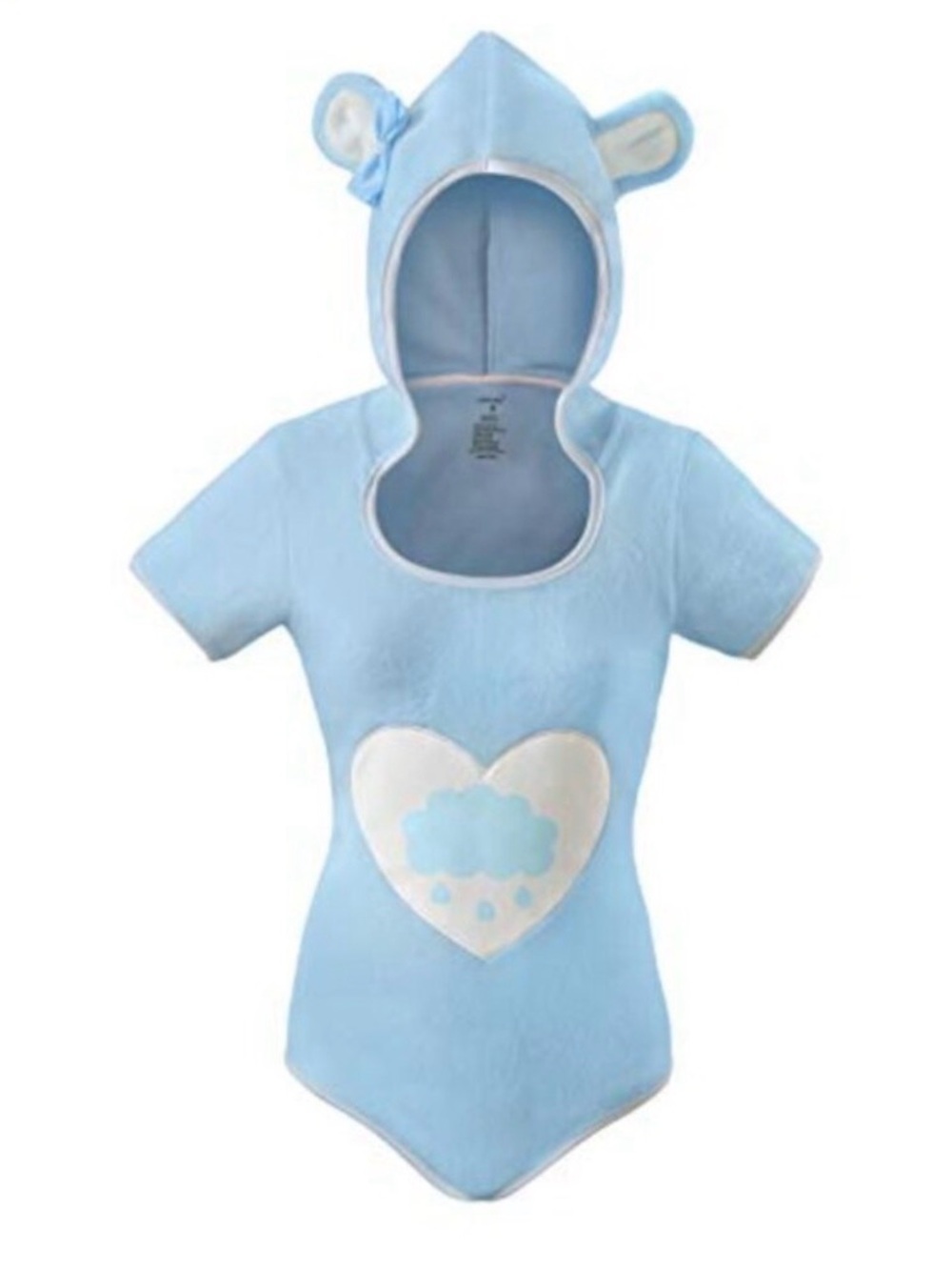 Little For Big Hooded Teddy Romper Heart Cloud Motif & Pantyhose Bootie’s Set - Picture 4 of 5